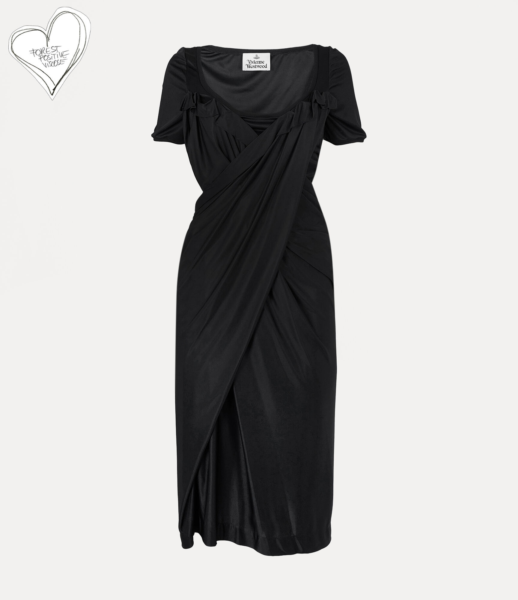 FITTED DRAPED JERSEY SHORT SLEEVED DRESS - 1