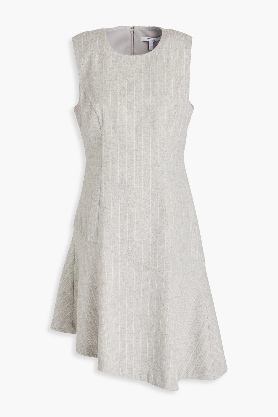 Asymmetric pinstriped wool-blend dress - 1