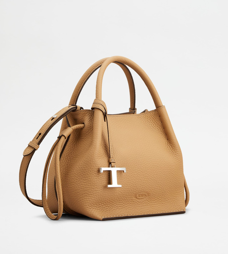 Tod's BUCKET BAG IN LEATHER SMALL - BEIGE outlook