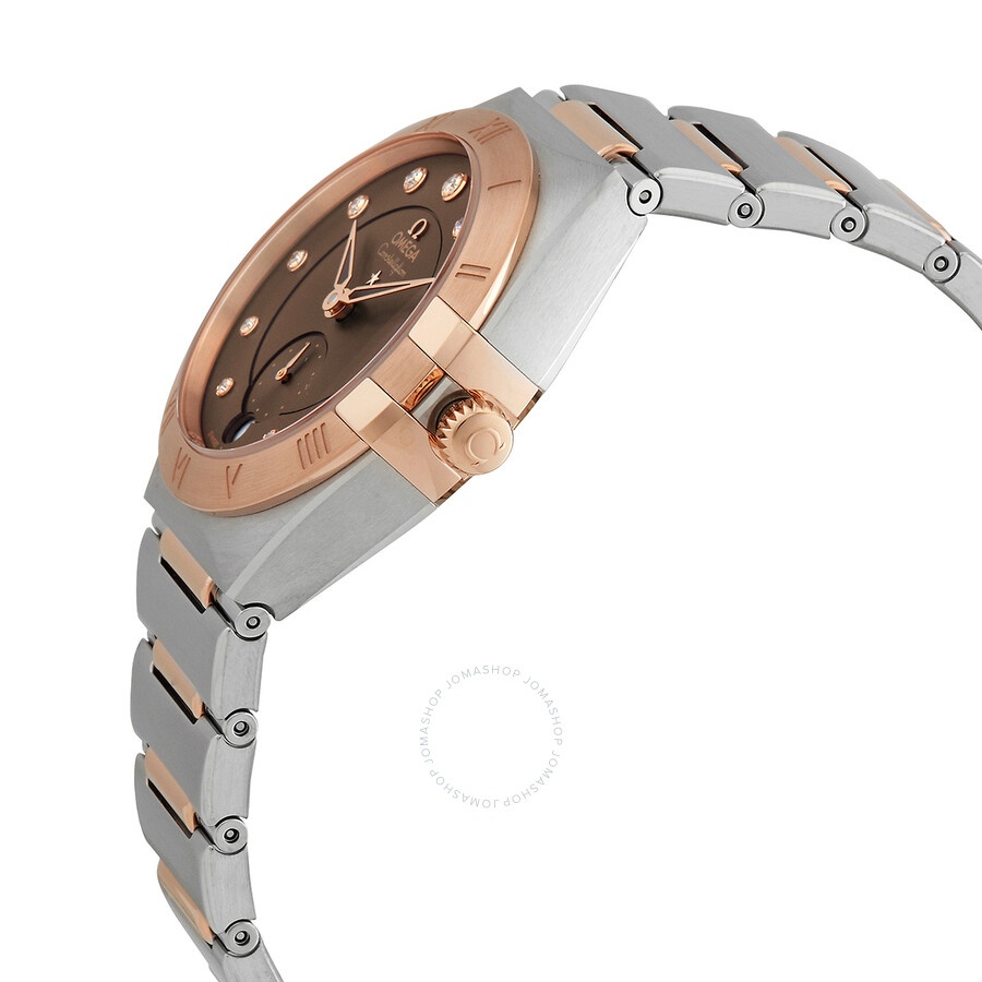 Pre-owned Omega Constellation Automatic Chronometer Diamond Brown Dial Ladies Watch 131.20.34.20.63. - 2