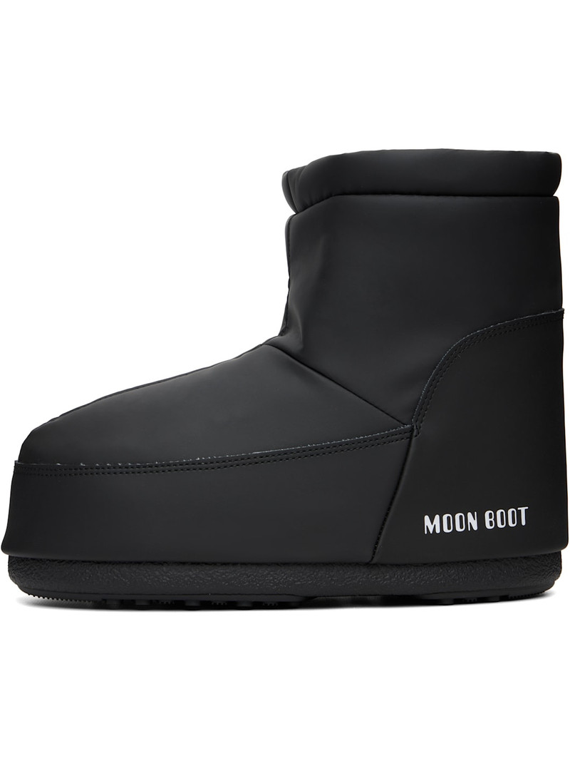 MOON BOOT Black No Lace Rubber Boots outlook