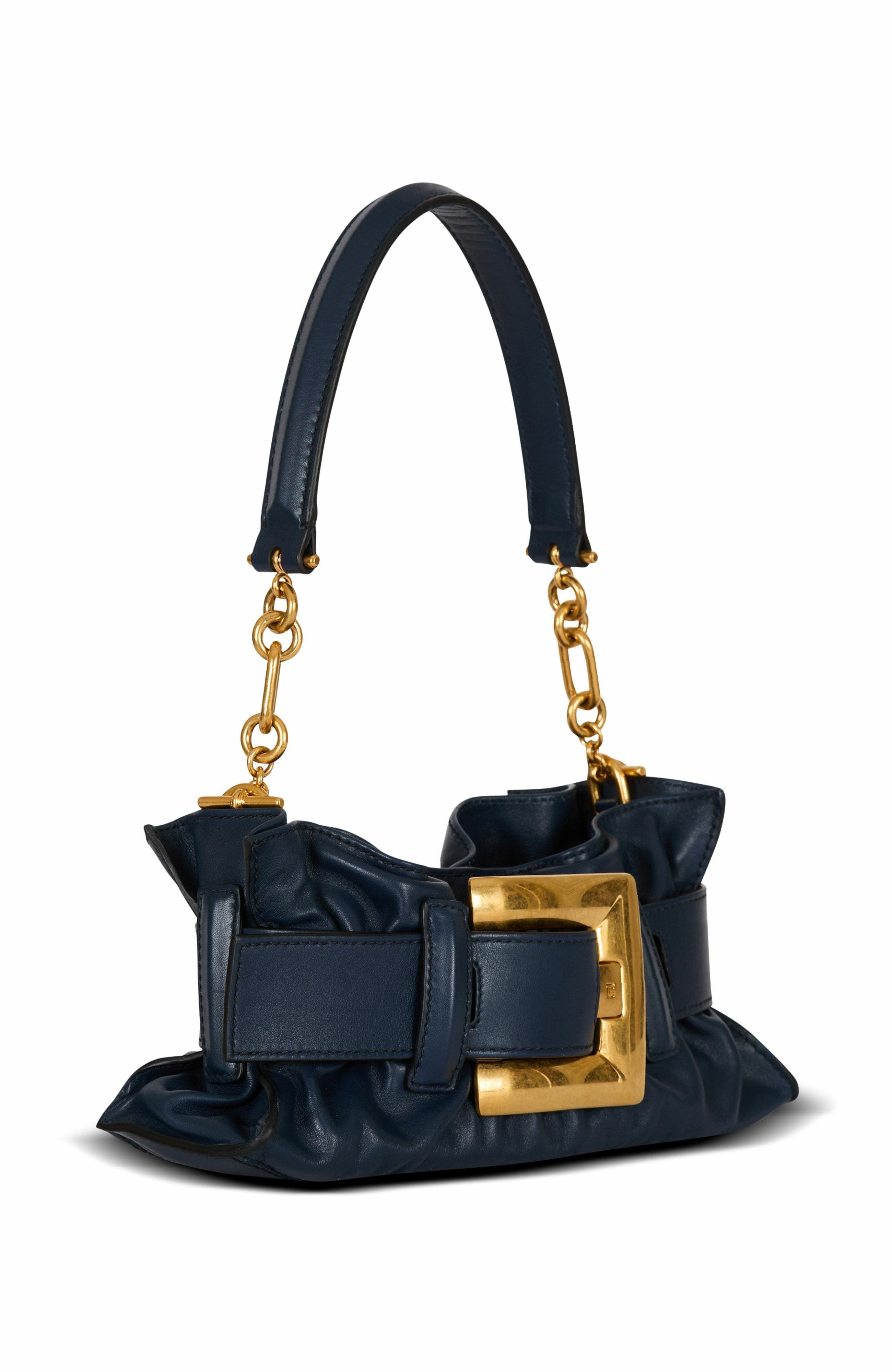 Balmain Mini Anthem Shoulder bag in leather in Blue at Nordstrom - 4