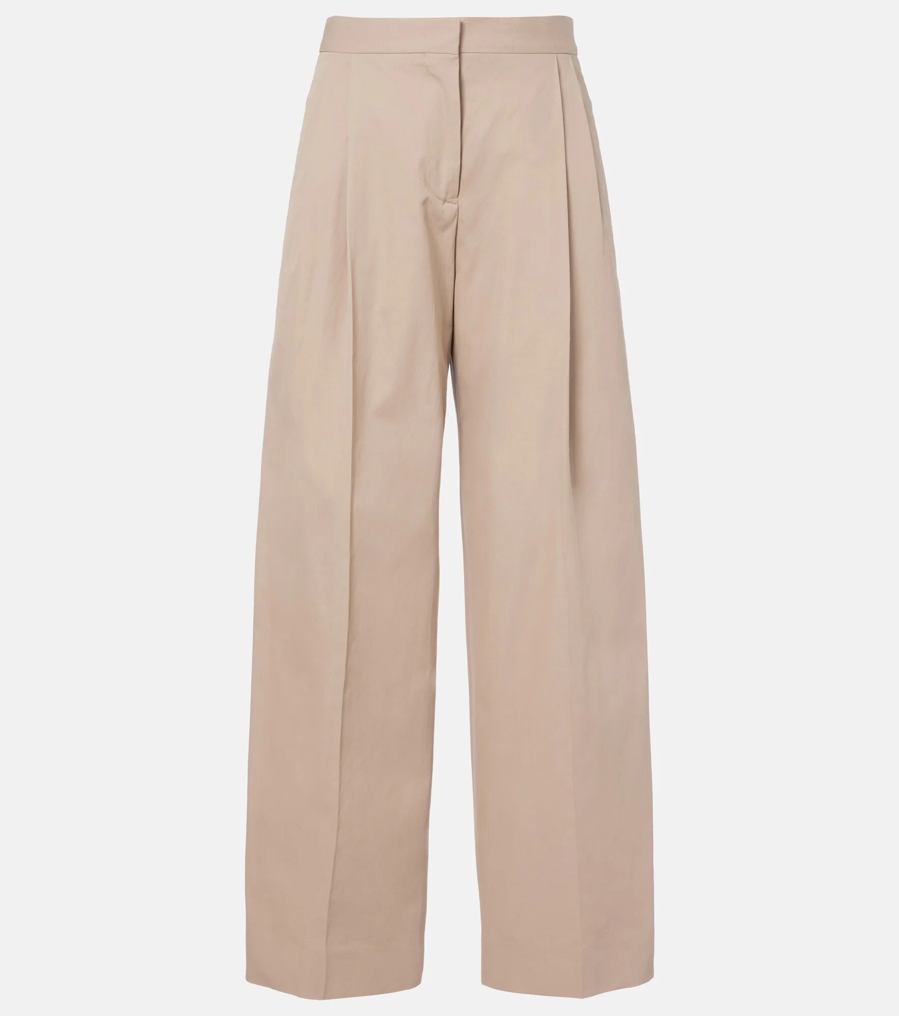 Pleated cotton wide-leg pants - 1