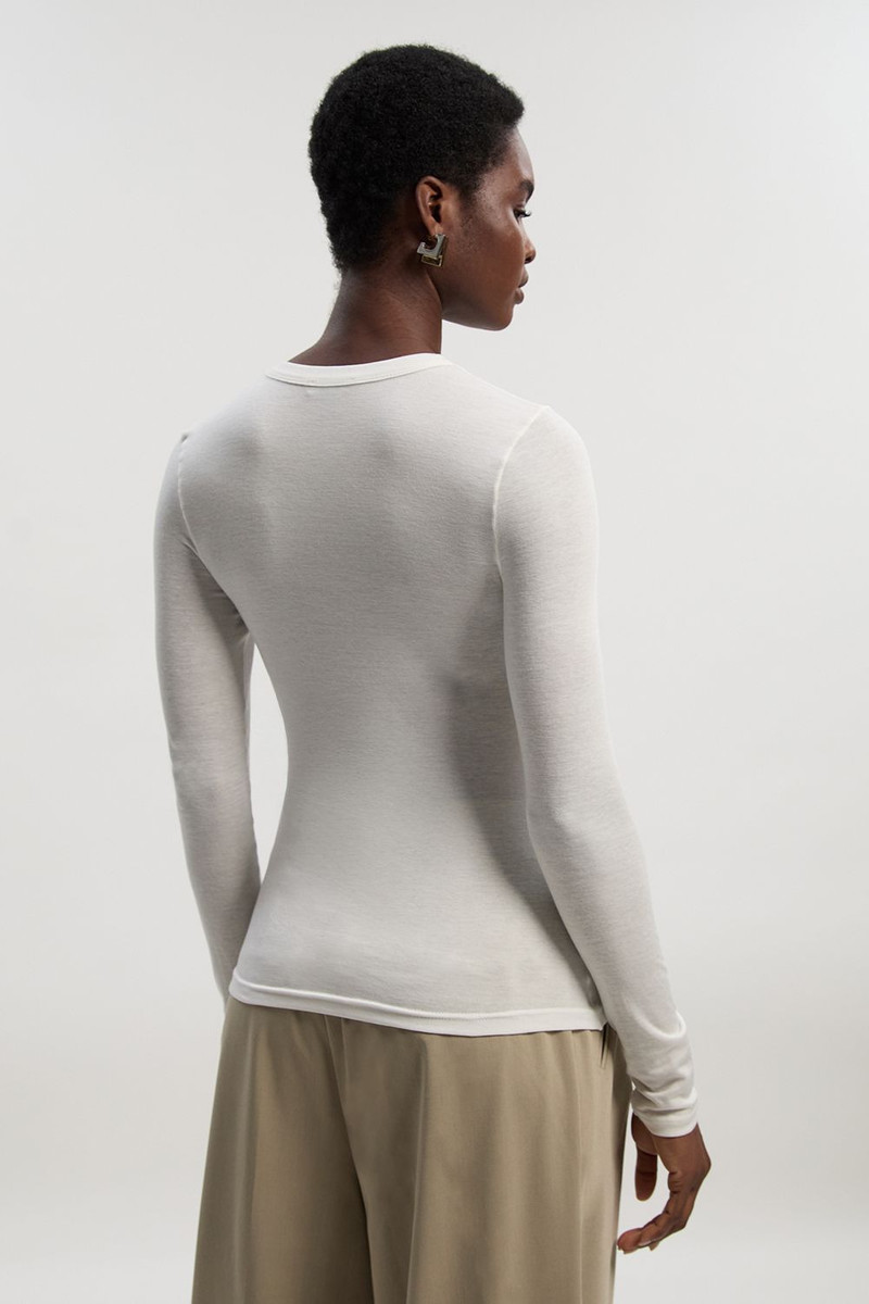 Wool Blend Crew Neck Long Sleeve Top 5