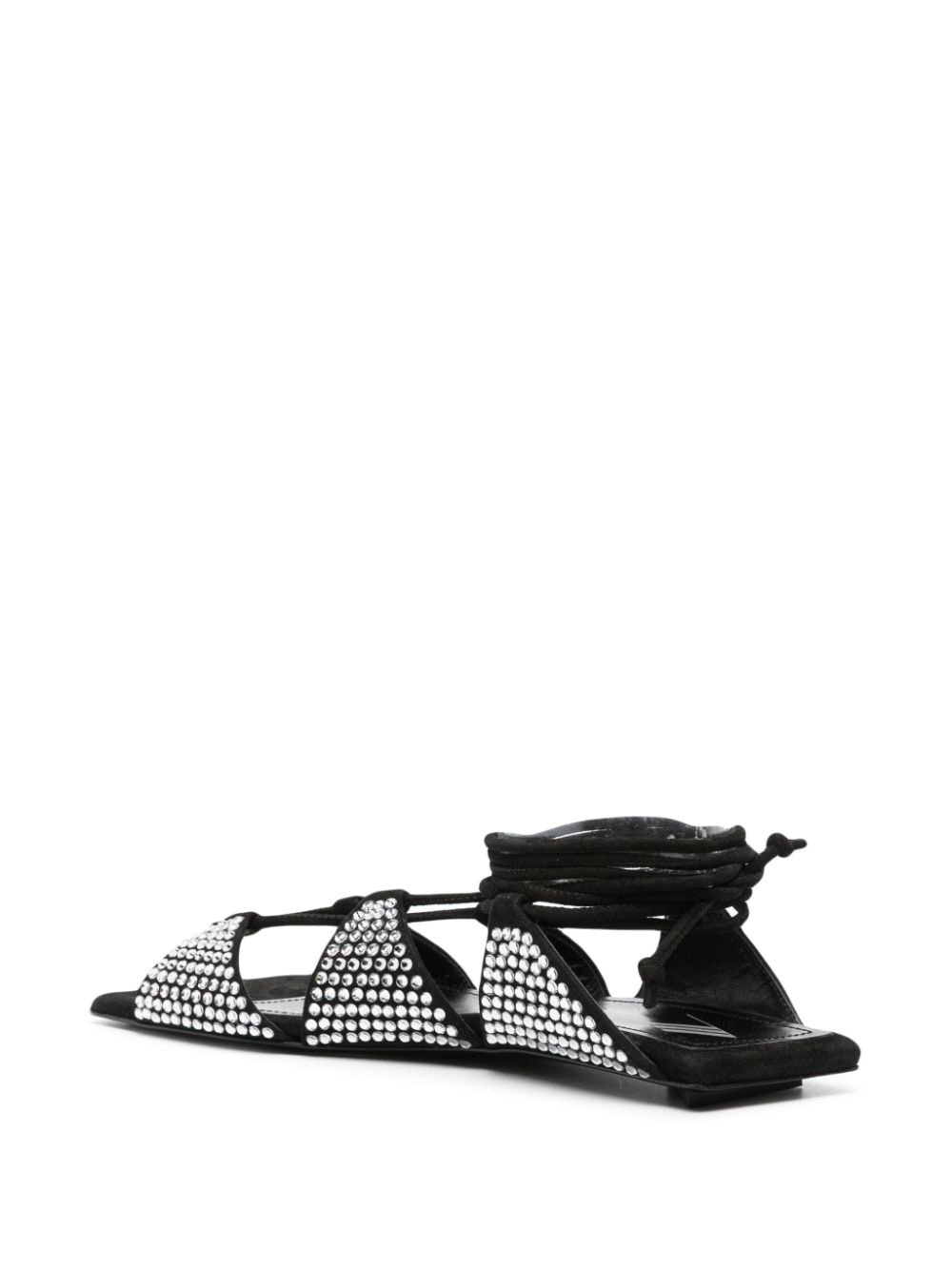 crystal-embellished square-toe leather sandals - 3