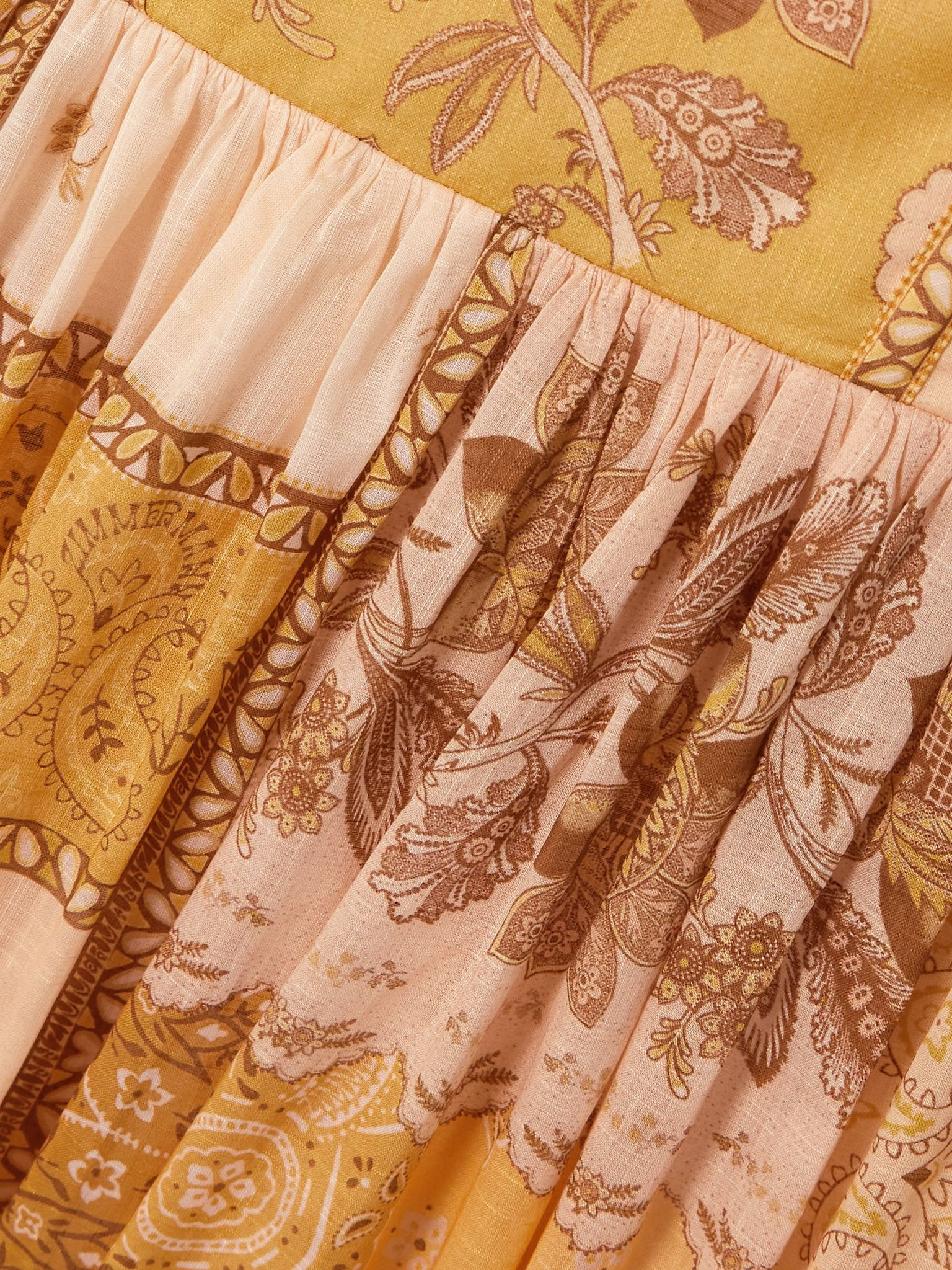 Lucky bandana-print cotton-voile midi dress Yellow - 4