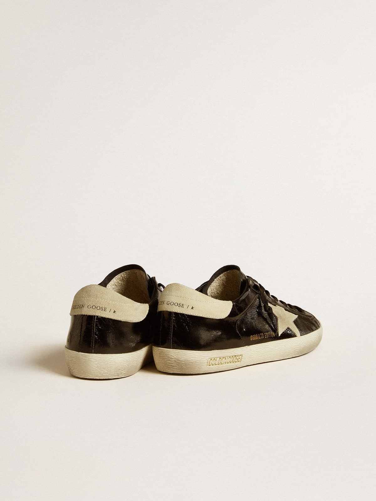 Men's Super-Star LTD in black patent leather with suede star and heel tab - 5