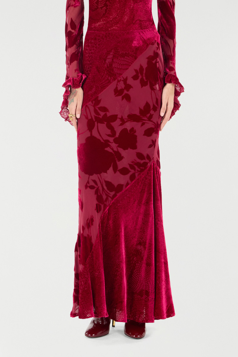Long Skirt With Rose And Python Pattern 3