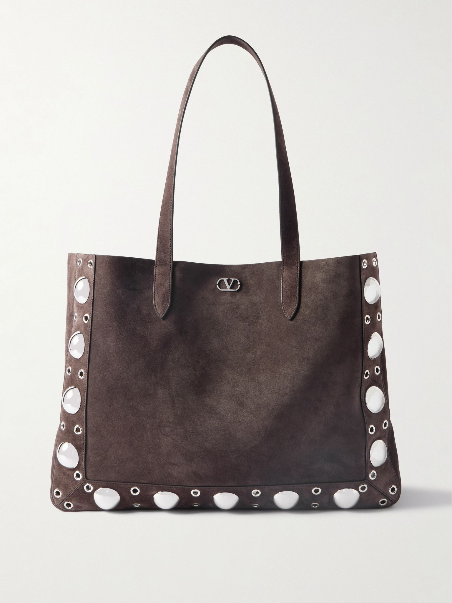 Nellcôte Embellished Suede Tote Bag Brown - 1