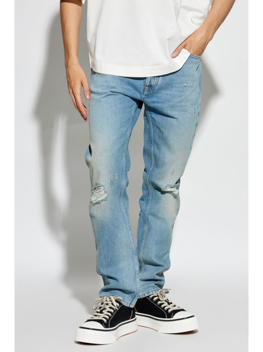 monogram-print jeans - 3