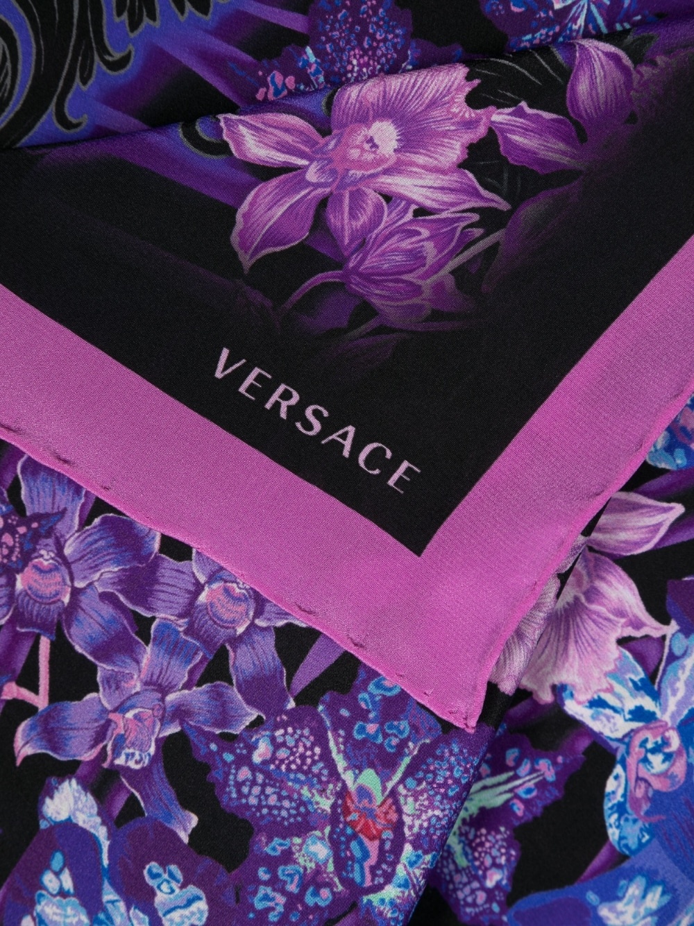 floral-print silk scarf - 3