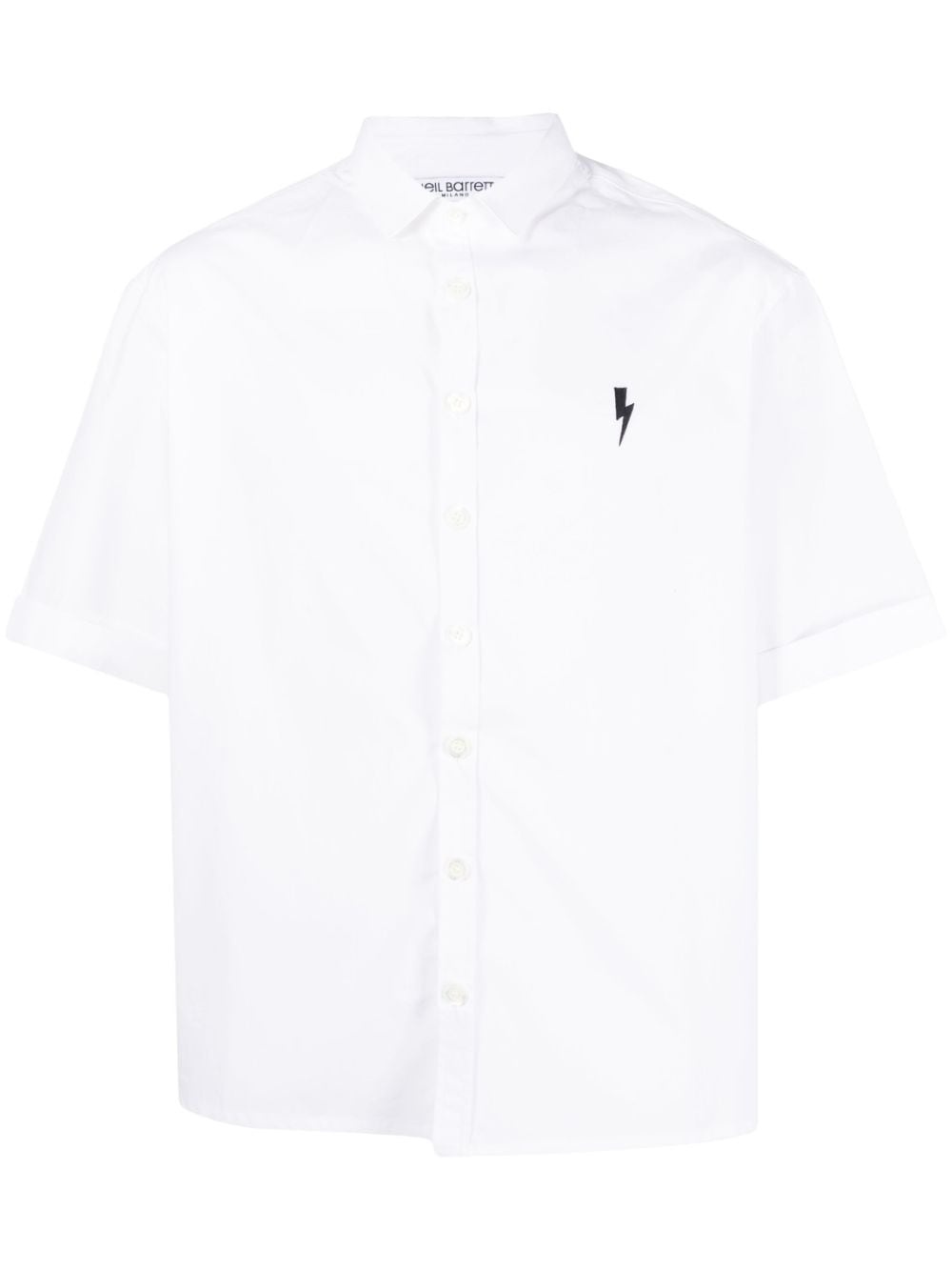 embroidered-logo cotton shirt - 1