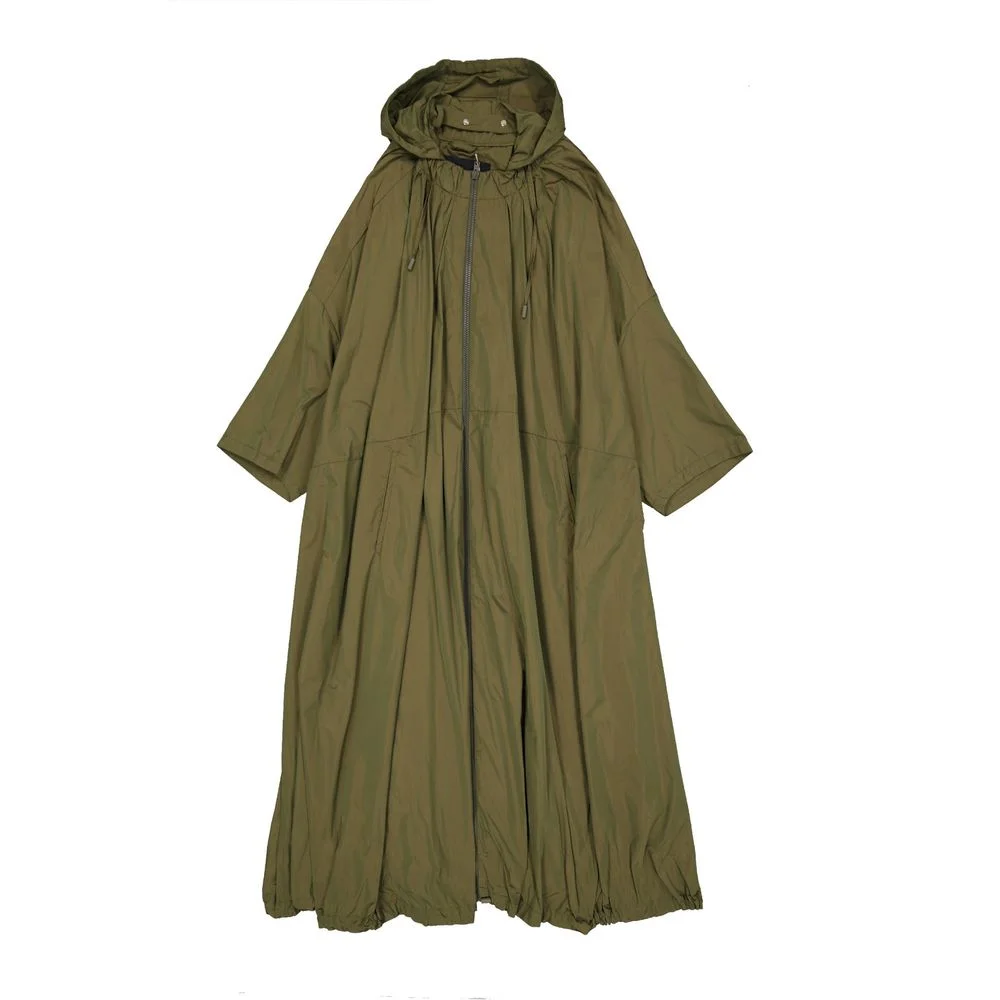 Herno Lightweight Hooded Polyester Coat — Green - 1