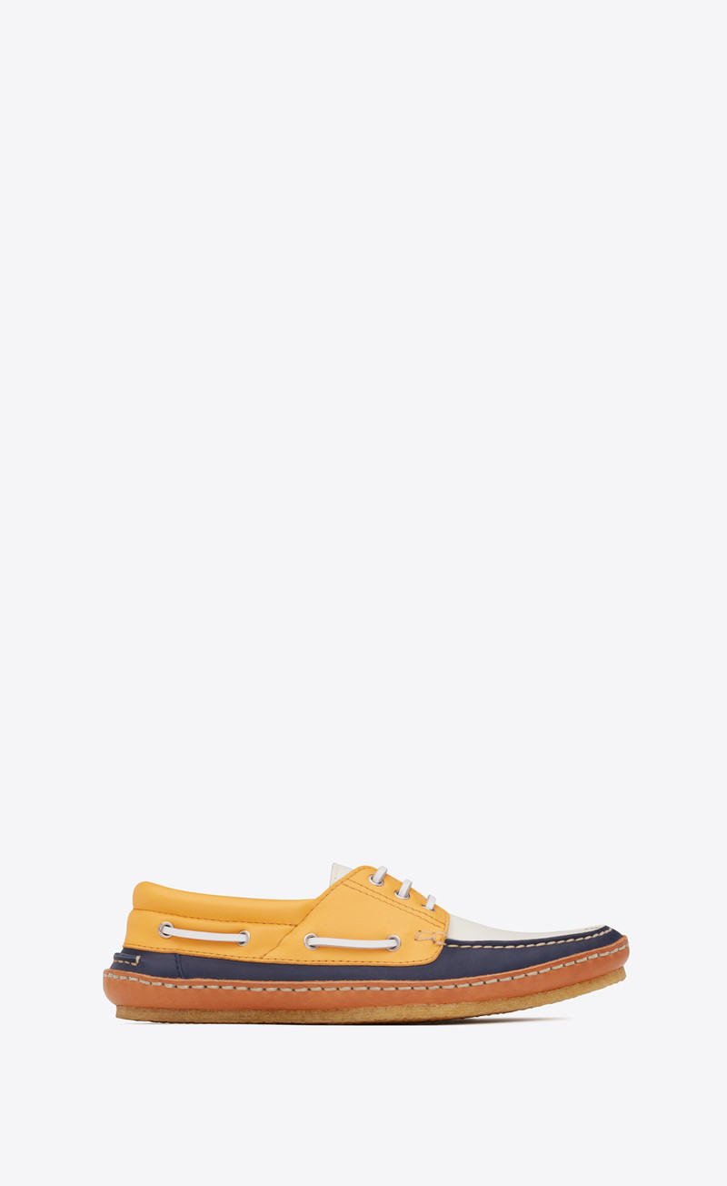 SAINT LAURENT ashe boat shoes in smooth leather outlook