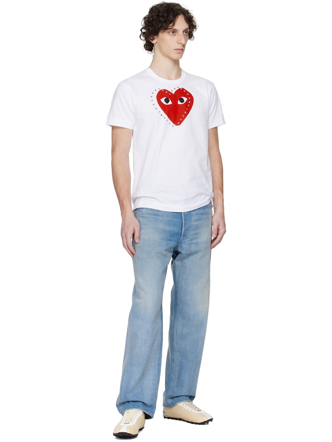 White Stud Print T-shirt - 4