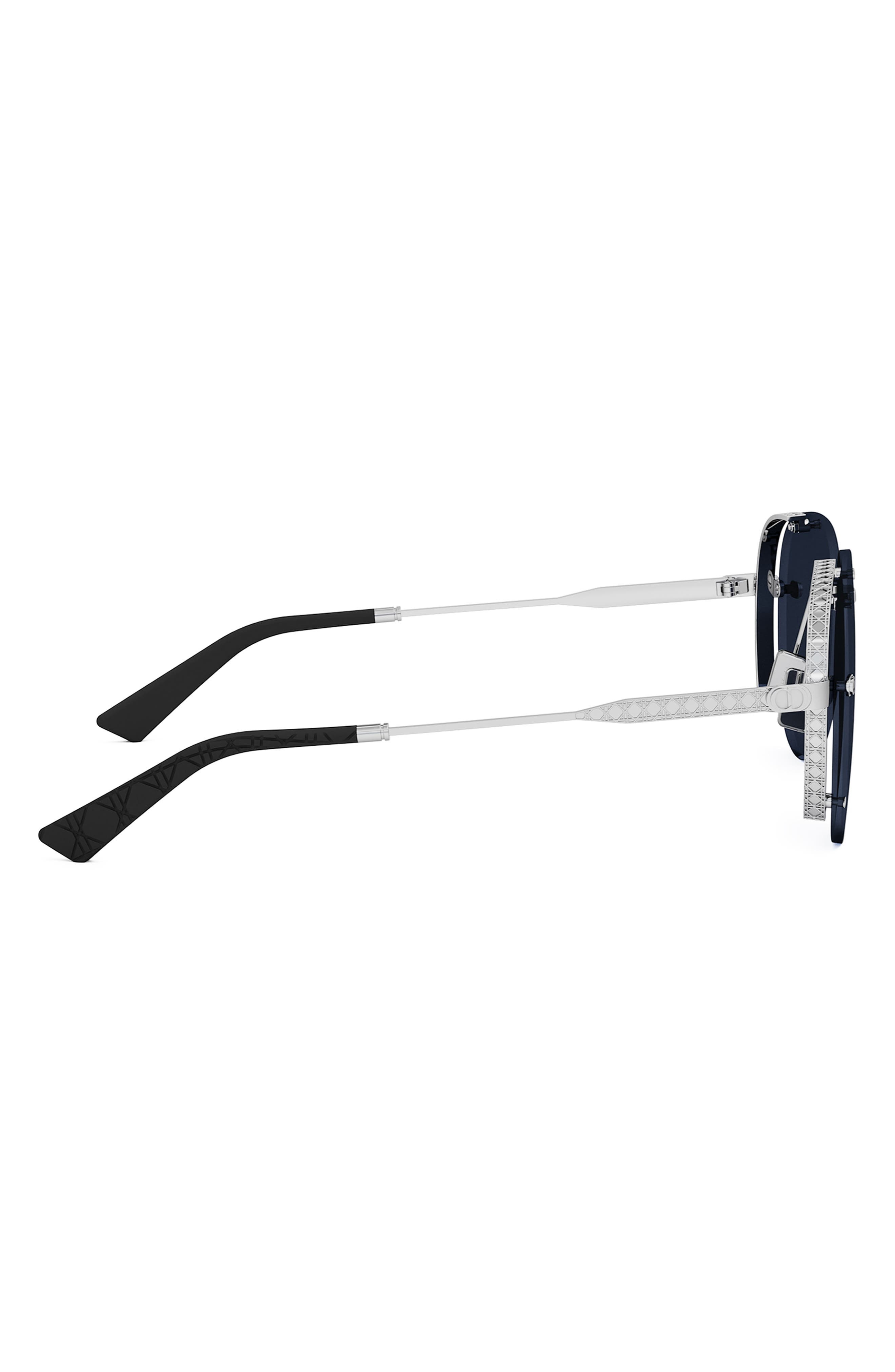 NeoDior A1U 61 Pilot Sunglasses in Shiny Palladium /Blue at Nordstrom - 5