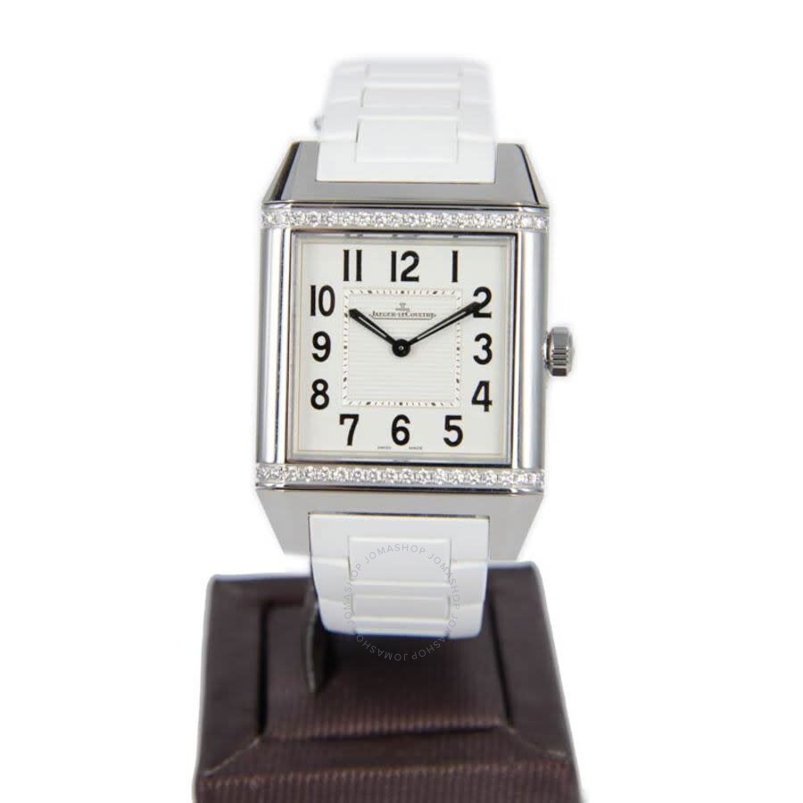 Jaeger LeCoultre Reverso Squadra Classique White Dial Diamond Rubber Ladies Watch Q7068721 - 3
