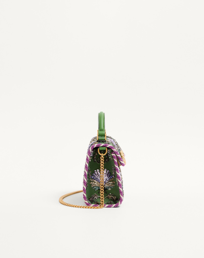 VALENTINO GARAVANI VSLING MINI EMBROIDERED HANDBAG WITH JEWEL LOGO 4
