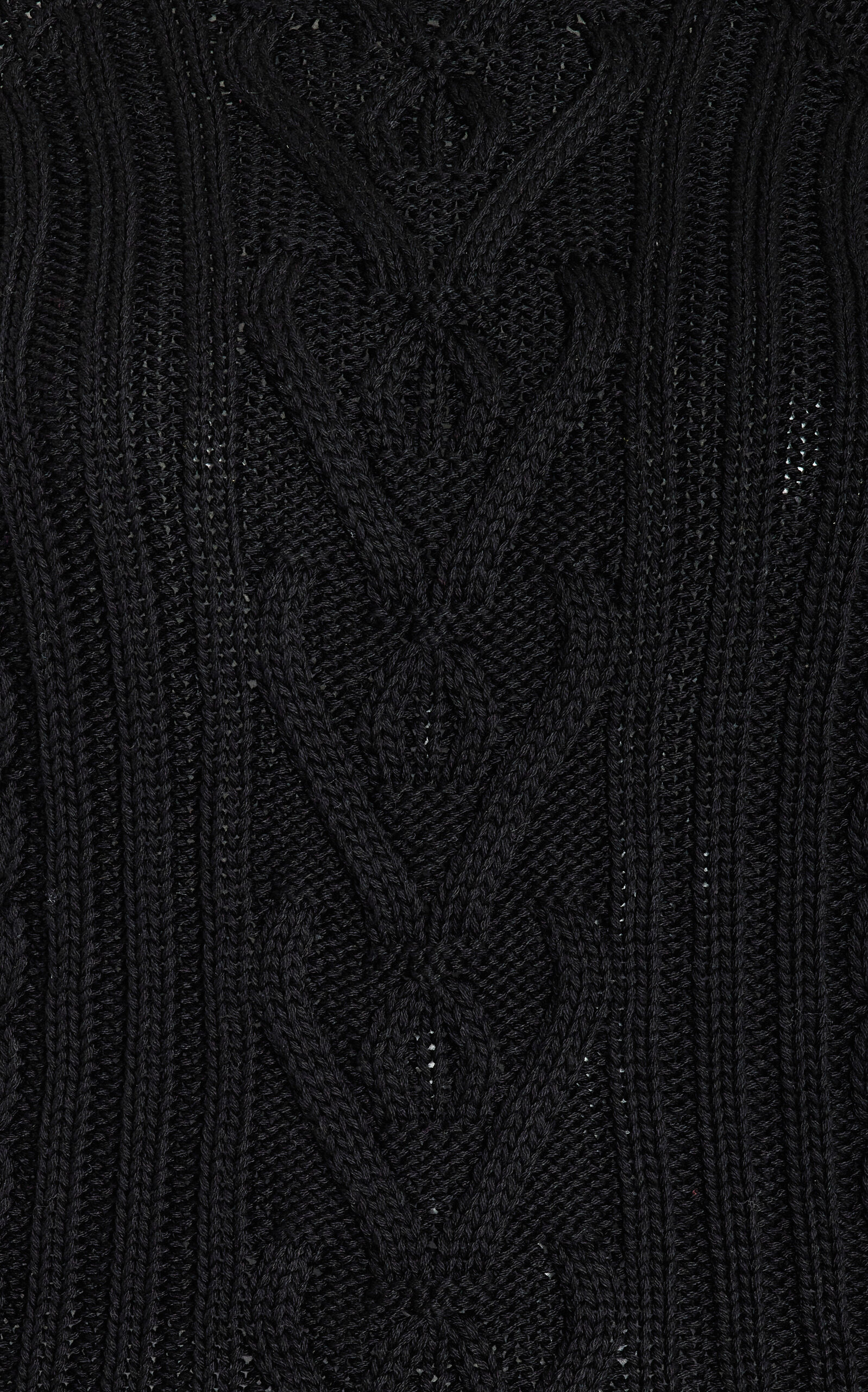 Aran Cable-Knit Cotton Sweater black - 5
