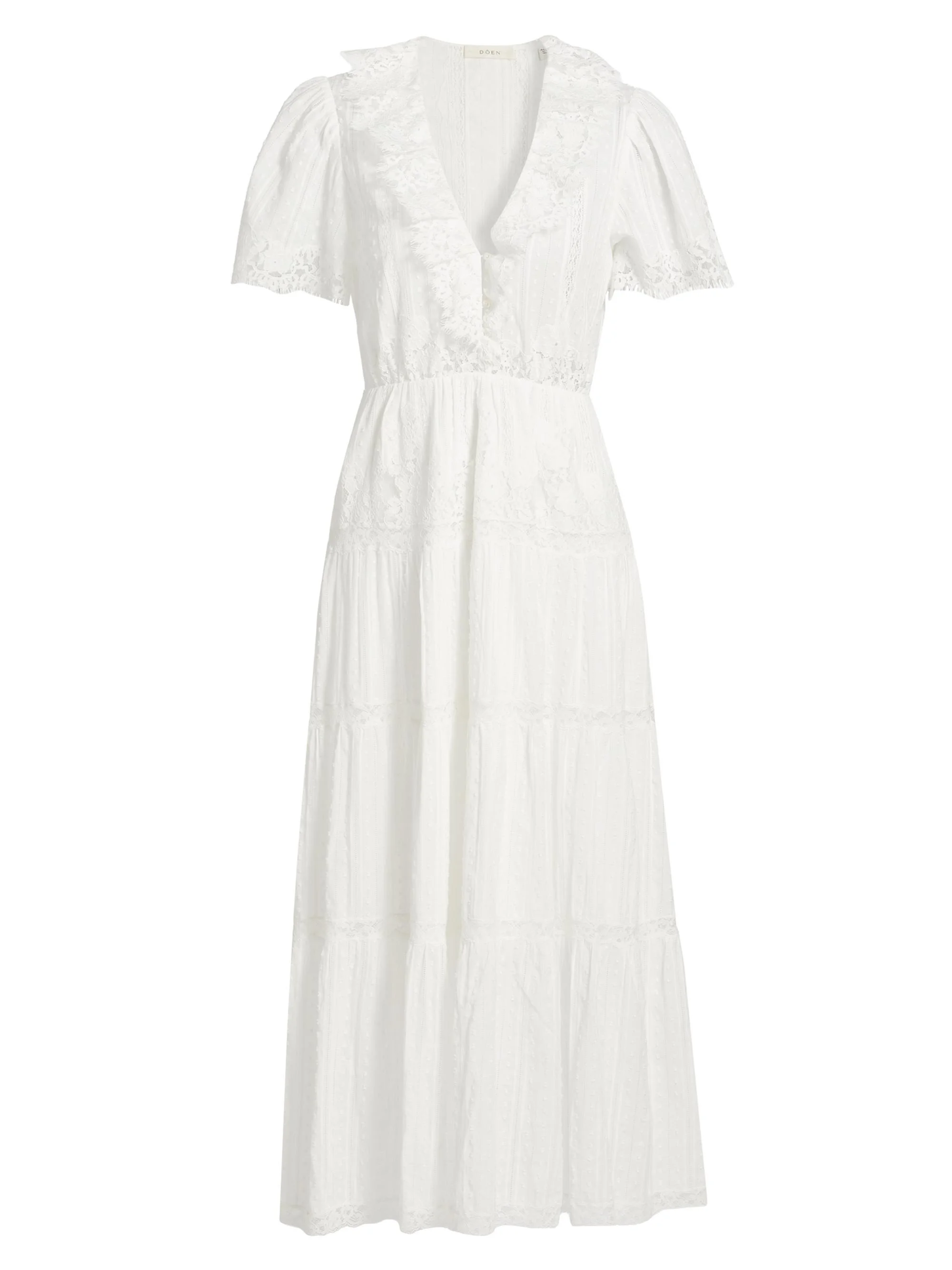 Women's Gabriella Lace Cotton Midi-Dress - Salt - 1