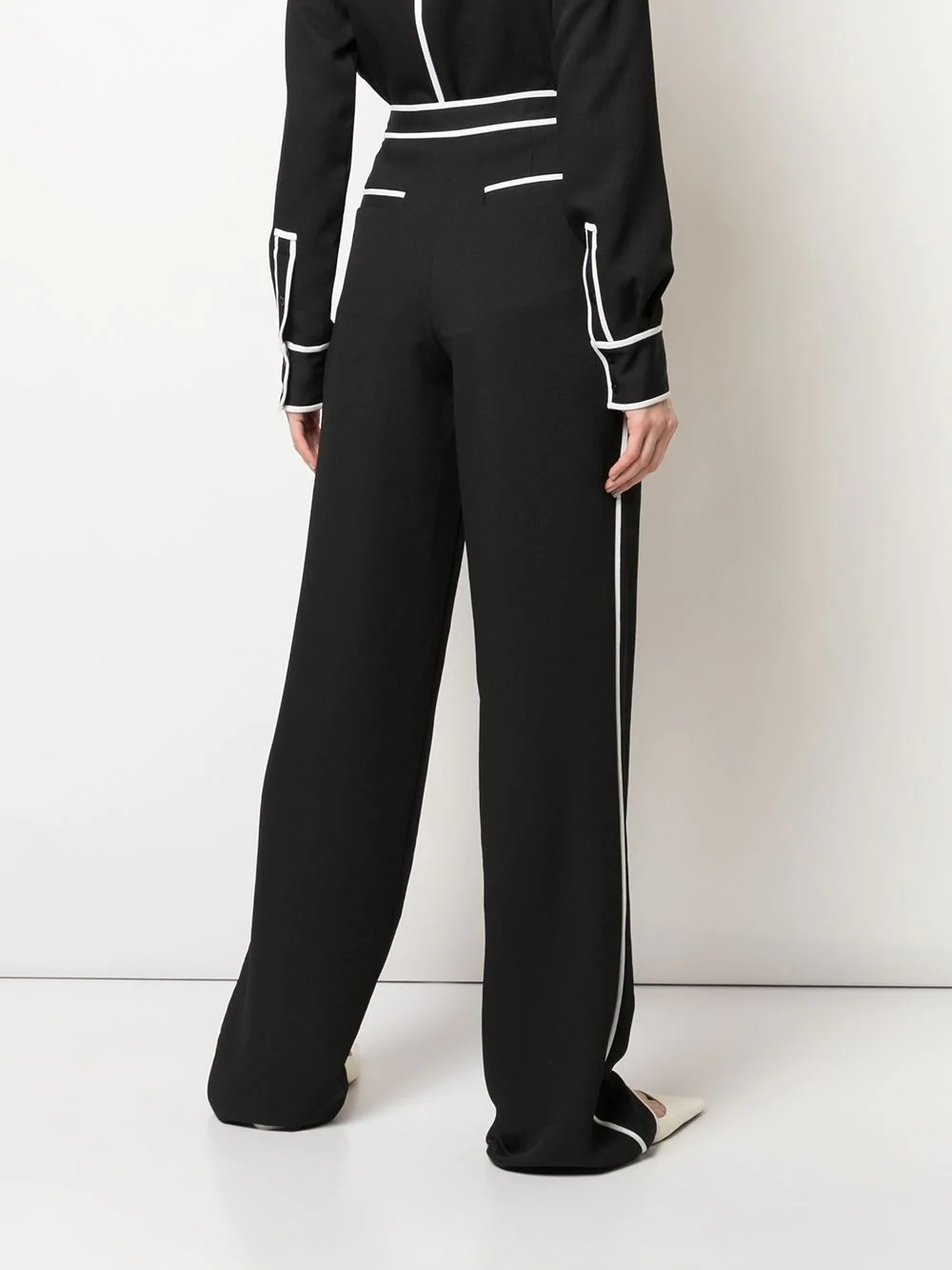 contrast trim tailored trousers - 4