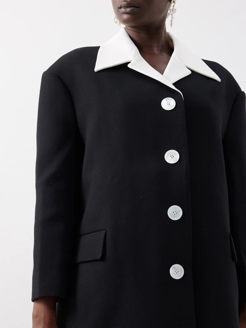 Black Single Breasted Coat - 4