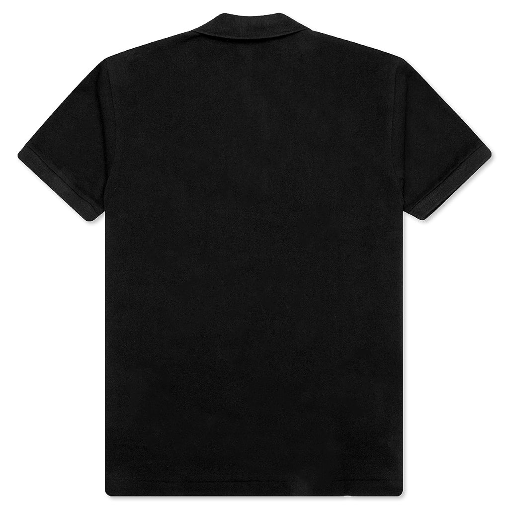 COMME DES GARCONS PLAY STACKED HEART POLO SHIRT - BLACK - 2
