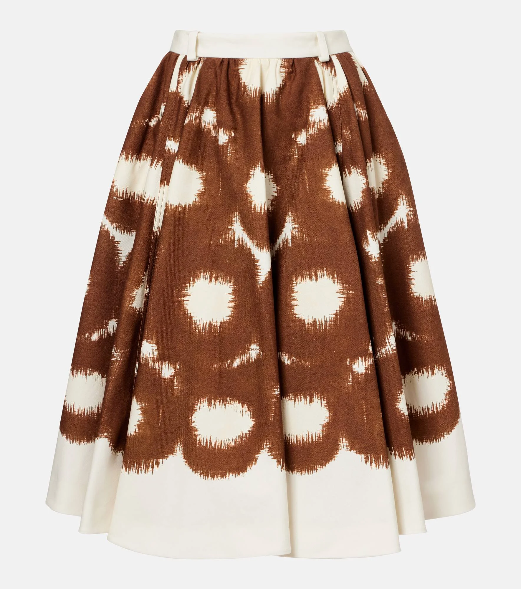 Printed cotton canvas midi skirt - 1