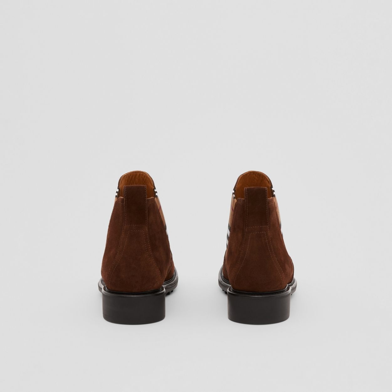 Vintage Check Detail Suede Chelsea Boots - 5