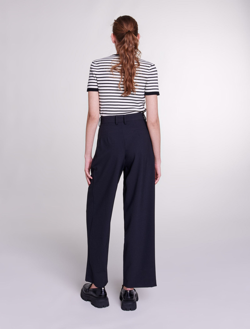 Wide-leg trousers with belt 4