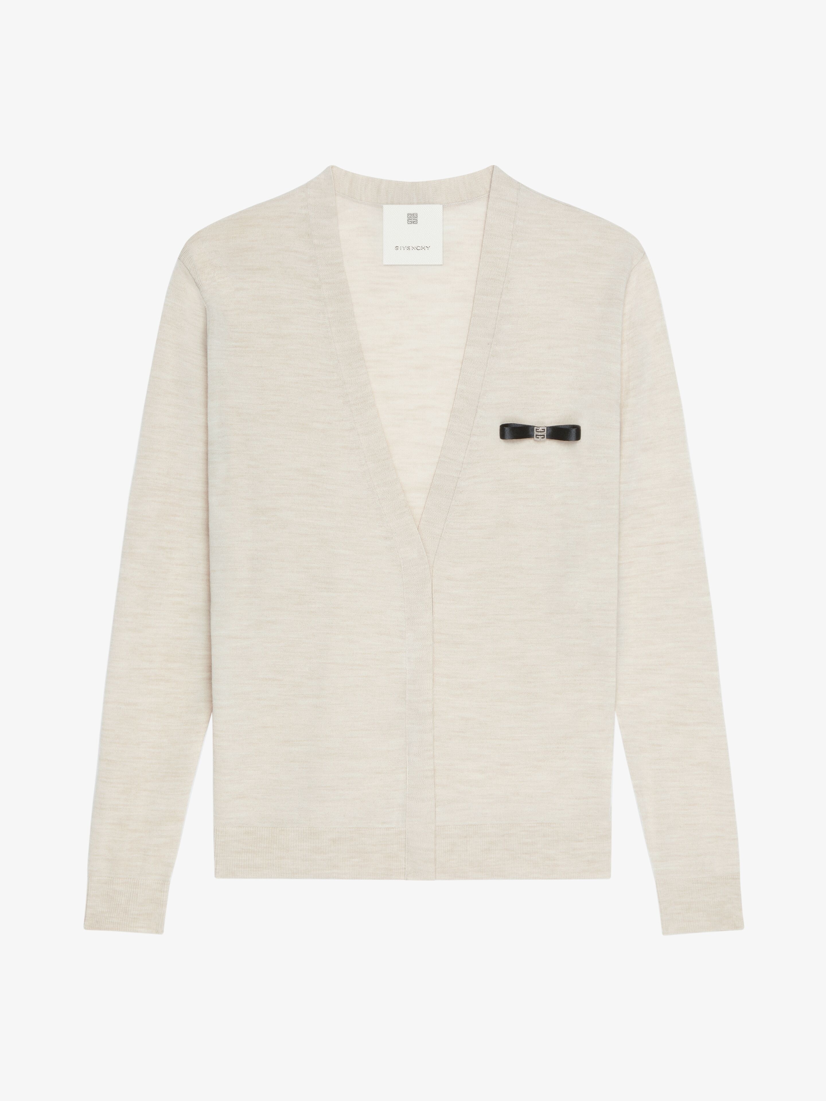 CARDIGAN IN WOOL WITH 4G BOW DETAIL - 1