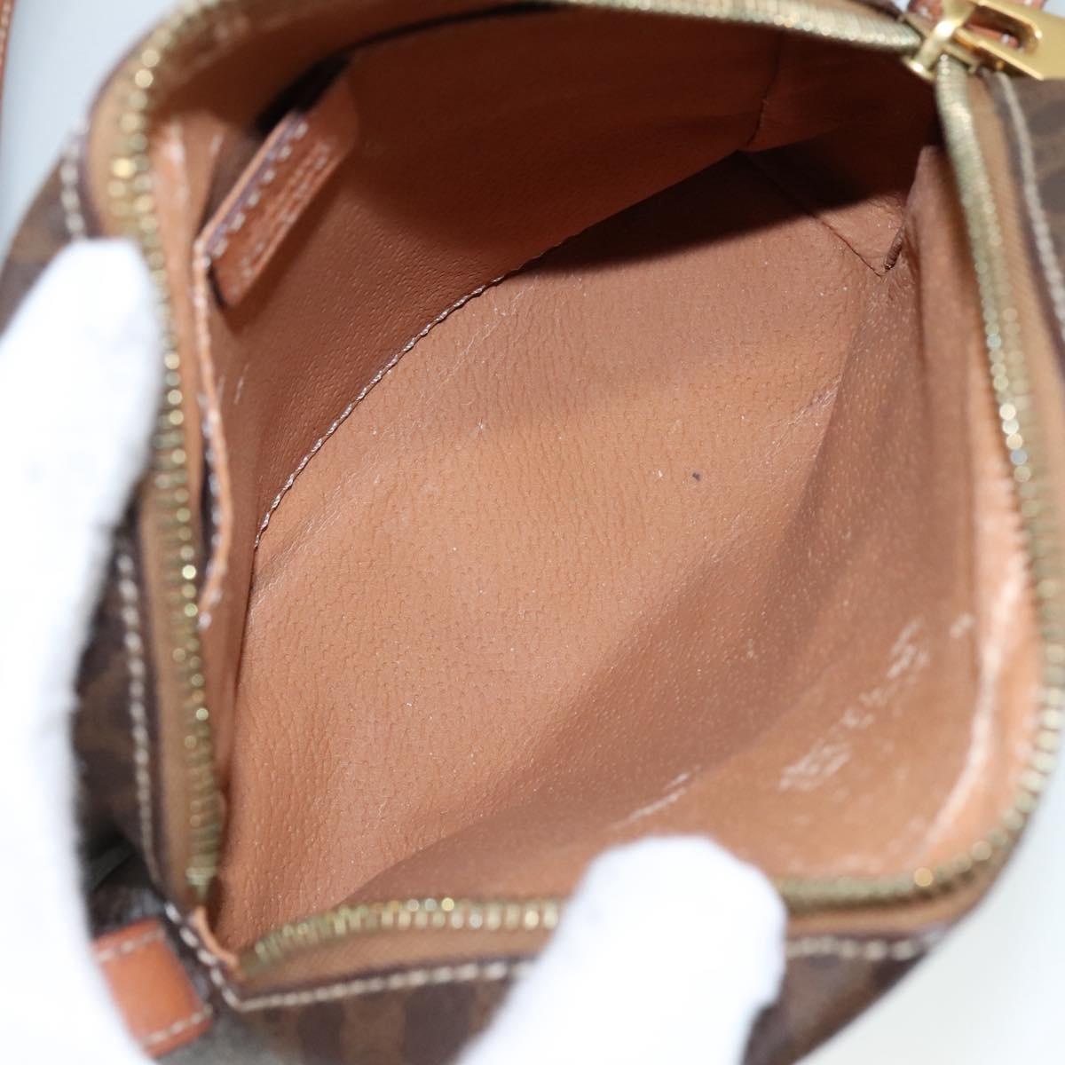 CELINE Macadam Canvas Shoulder Bag Pvc Leather Brown - 11