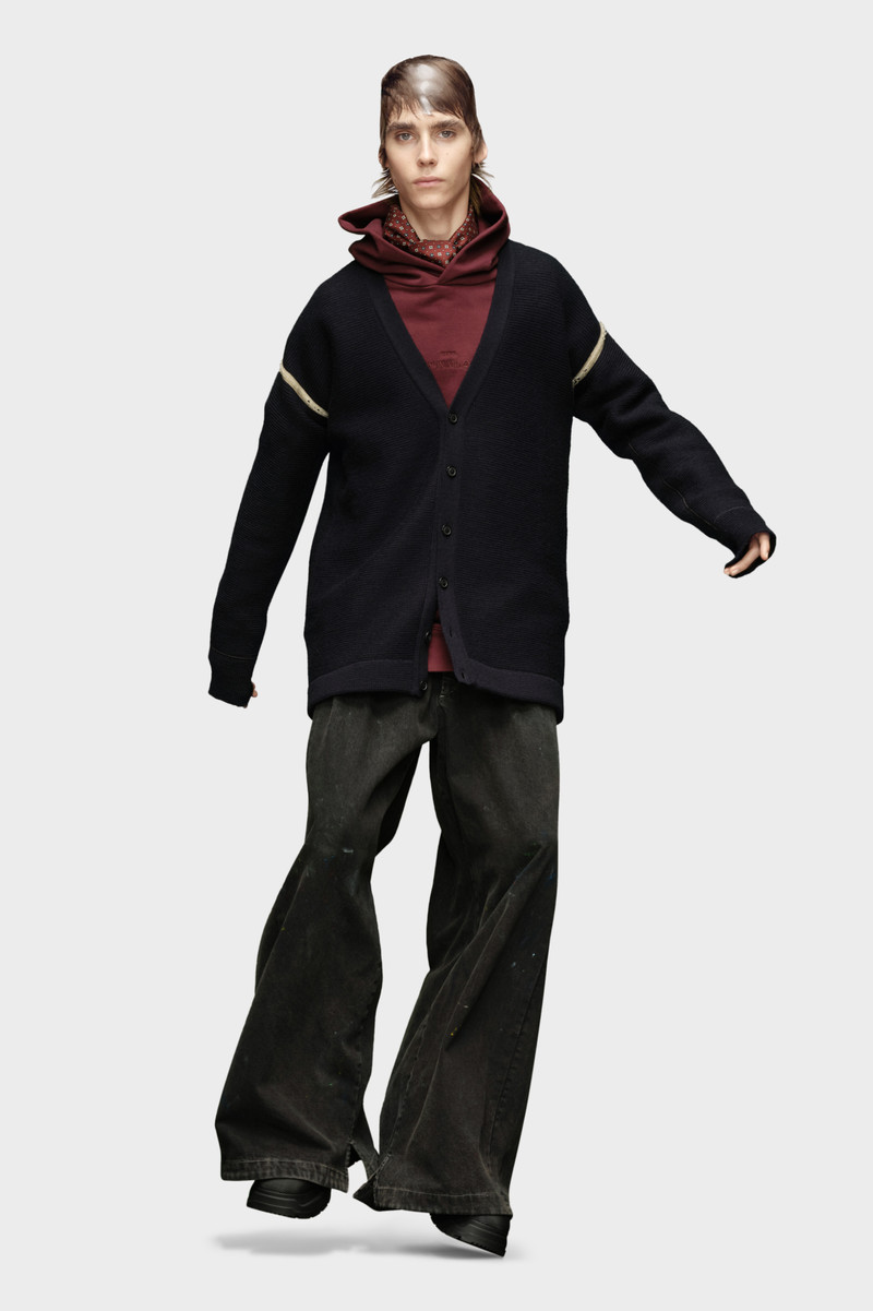 Maison Margiela Elbow patch cardigan outlook