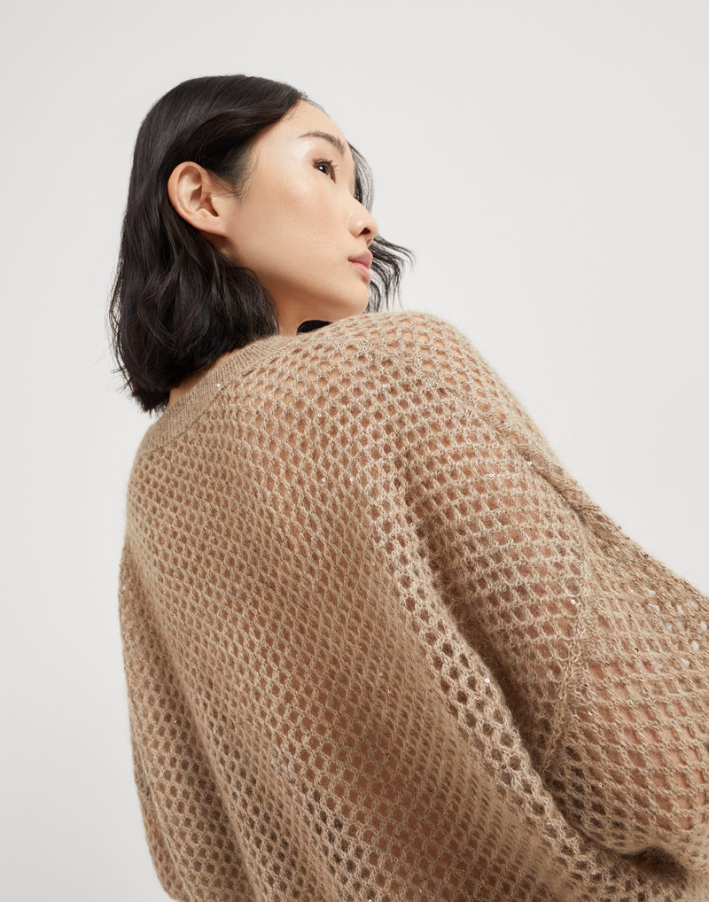 Mohair, cotton and wool dazzling mesh sweater 3