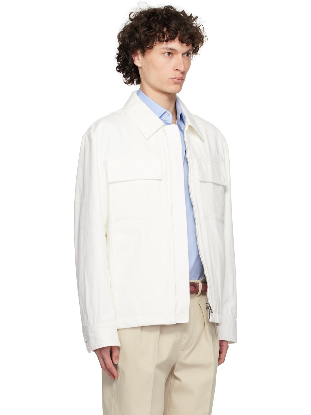 White Applied Pockets Denim Jacket - 2