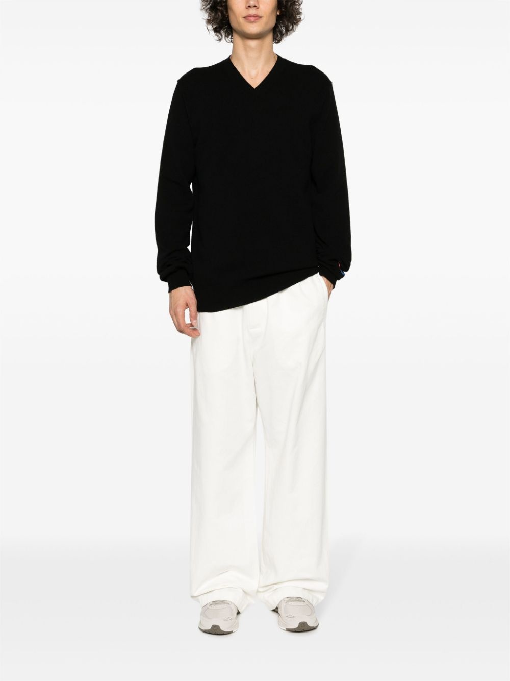 logo-patch wool jumper - 2