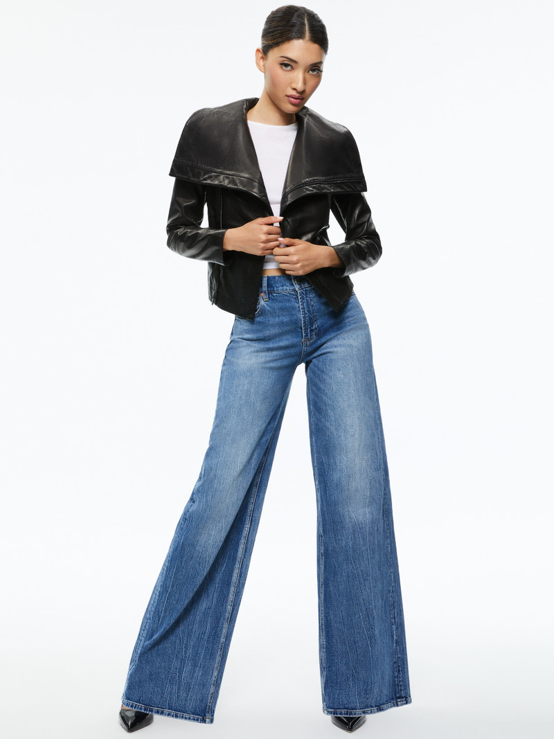 NITA LEATHER DRAPE FRONT JACKET 6