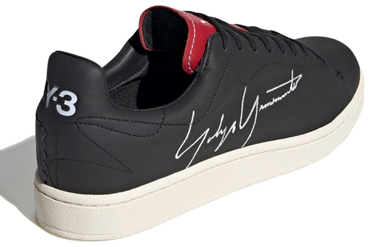 adidas Y-3 Yohji Court Shoes 'Black Red' FU9190 - 4