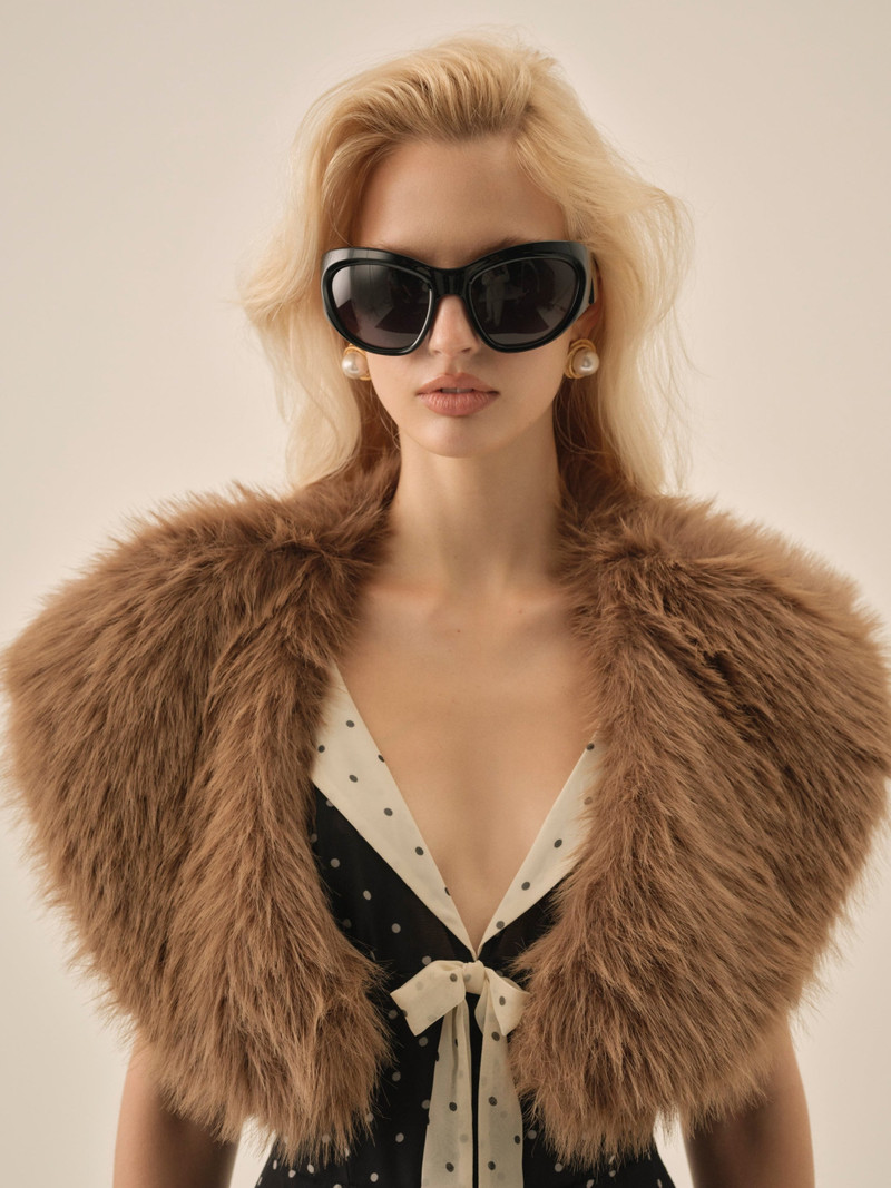 Warm Honey Faux Fur Stole 3
