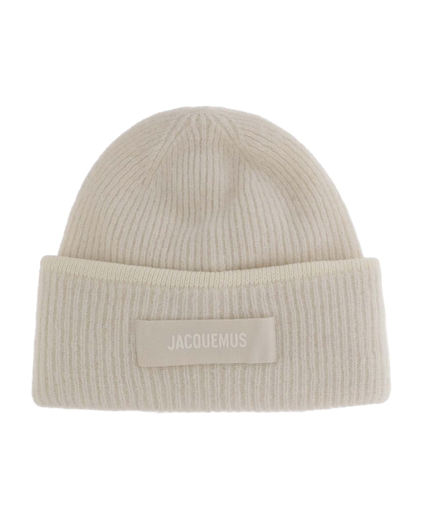 Wool Blend Beanie With Logo - 1