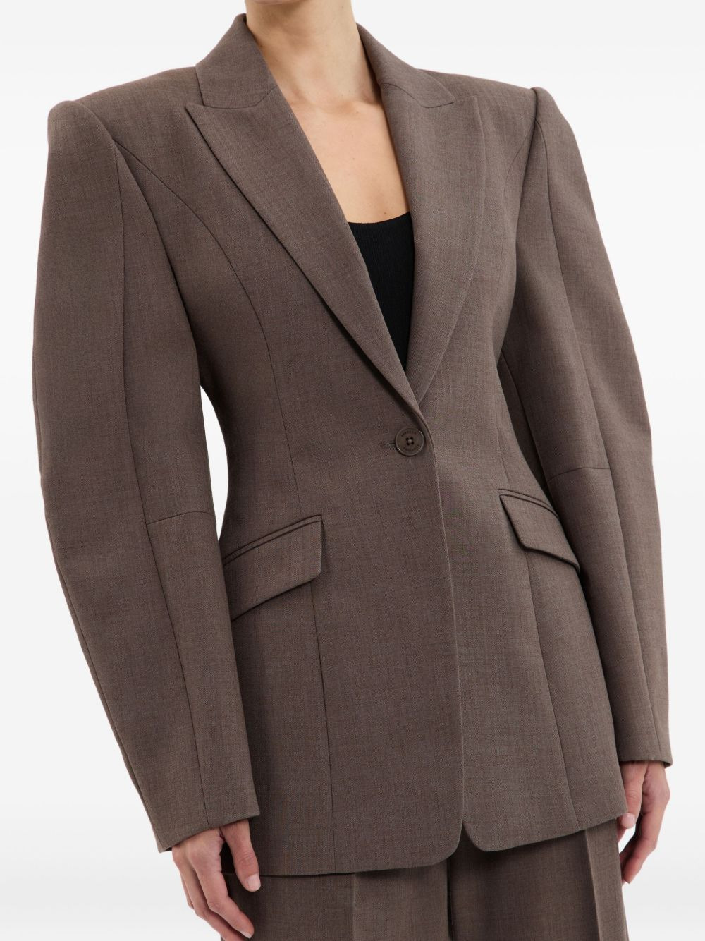 Noah balloon-sleeves single-breasted blazer - 5