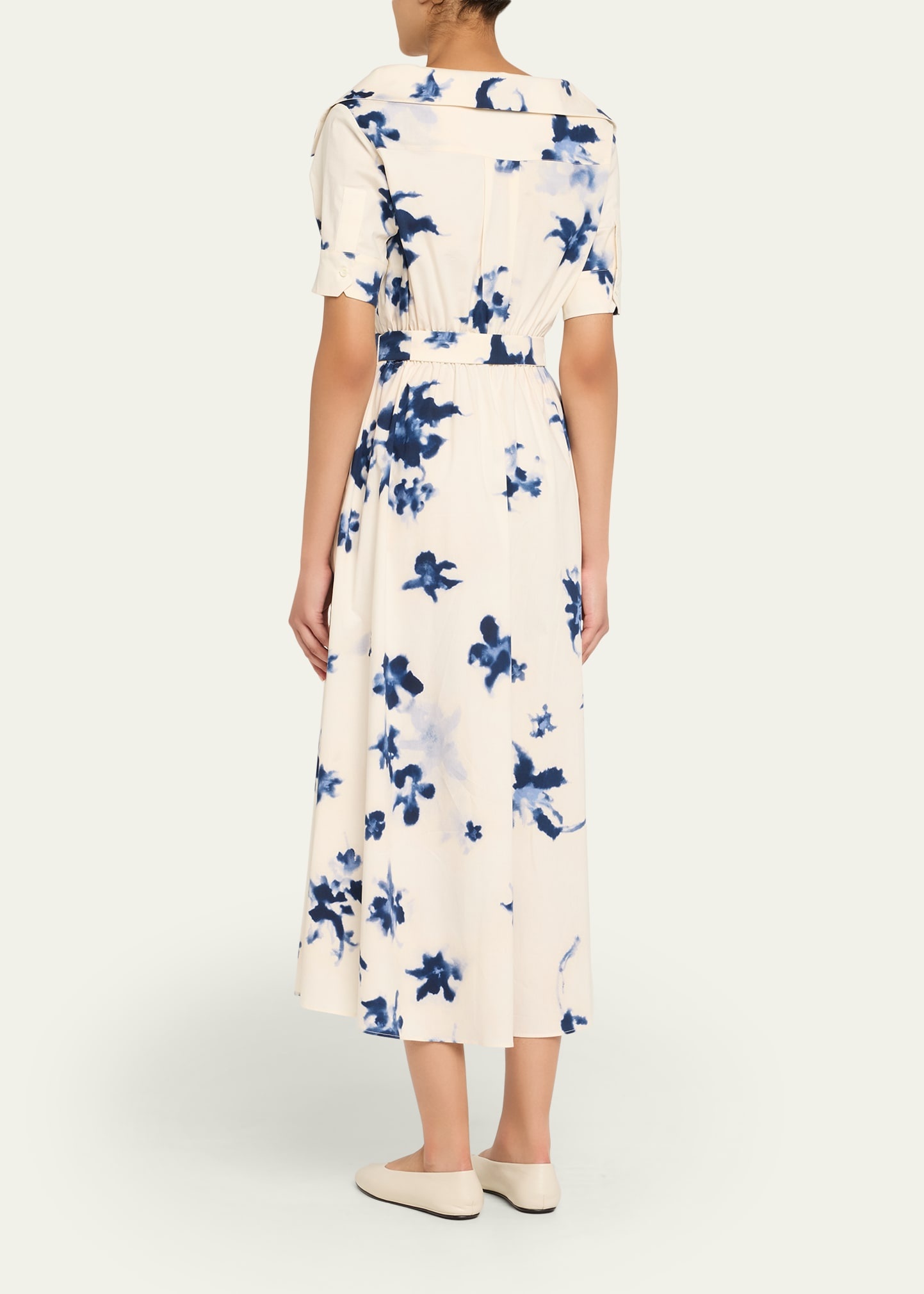 Lydia Floral Short-Sleeve Wrap Midi Shirtdress - 3