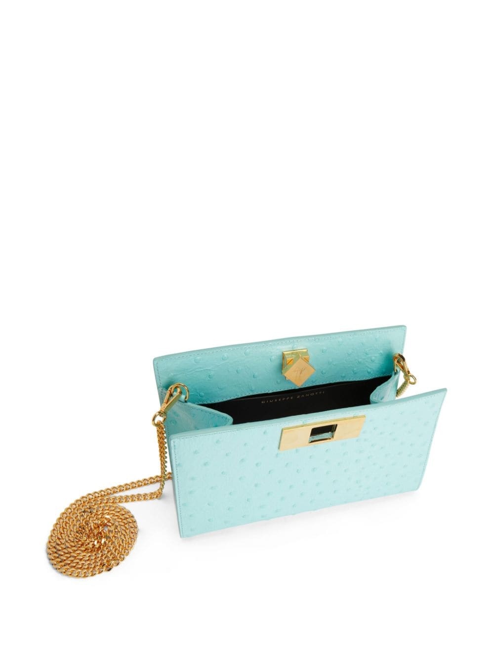 Annhita ostrich-print leather clutch bag - 5