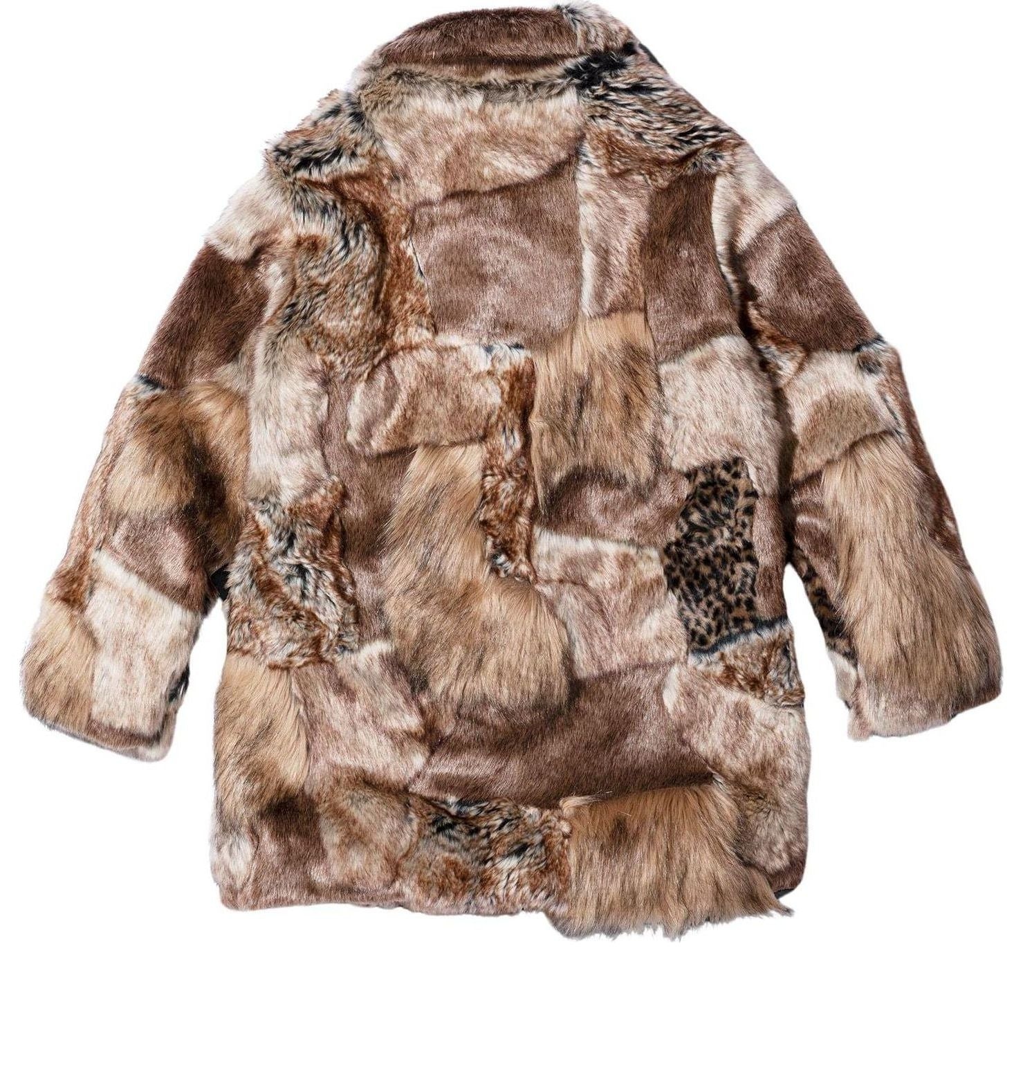 Supreme x Mm6 Maison Margiela Patchwork Faux Fur Coat 'Brown Tan' SUP-SS24-118 - 2
