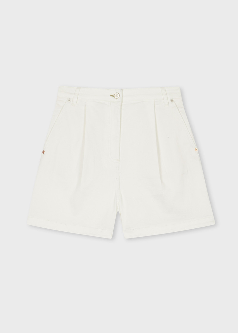 Women's Cream Denim 'Happy' Shorts 1