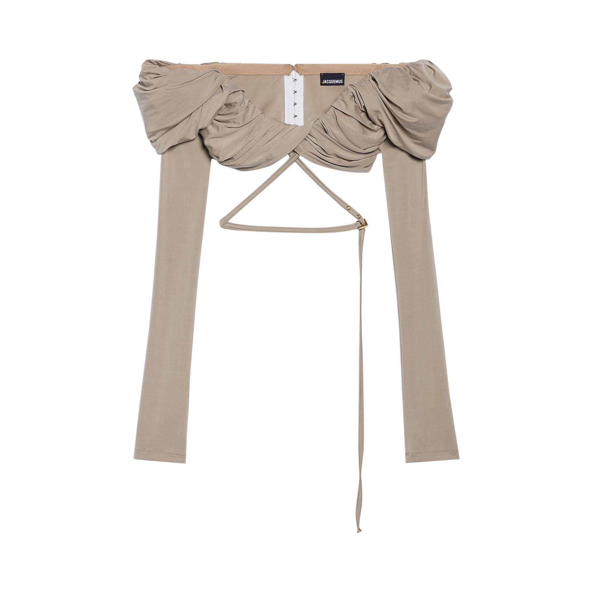 Jacquemus Le Haut Spalla Crop Top 'Light Khaki' - 1