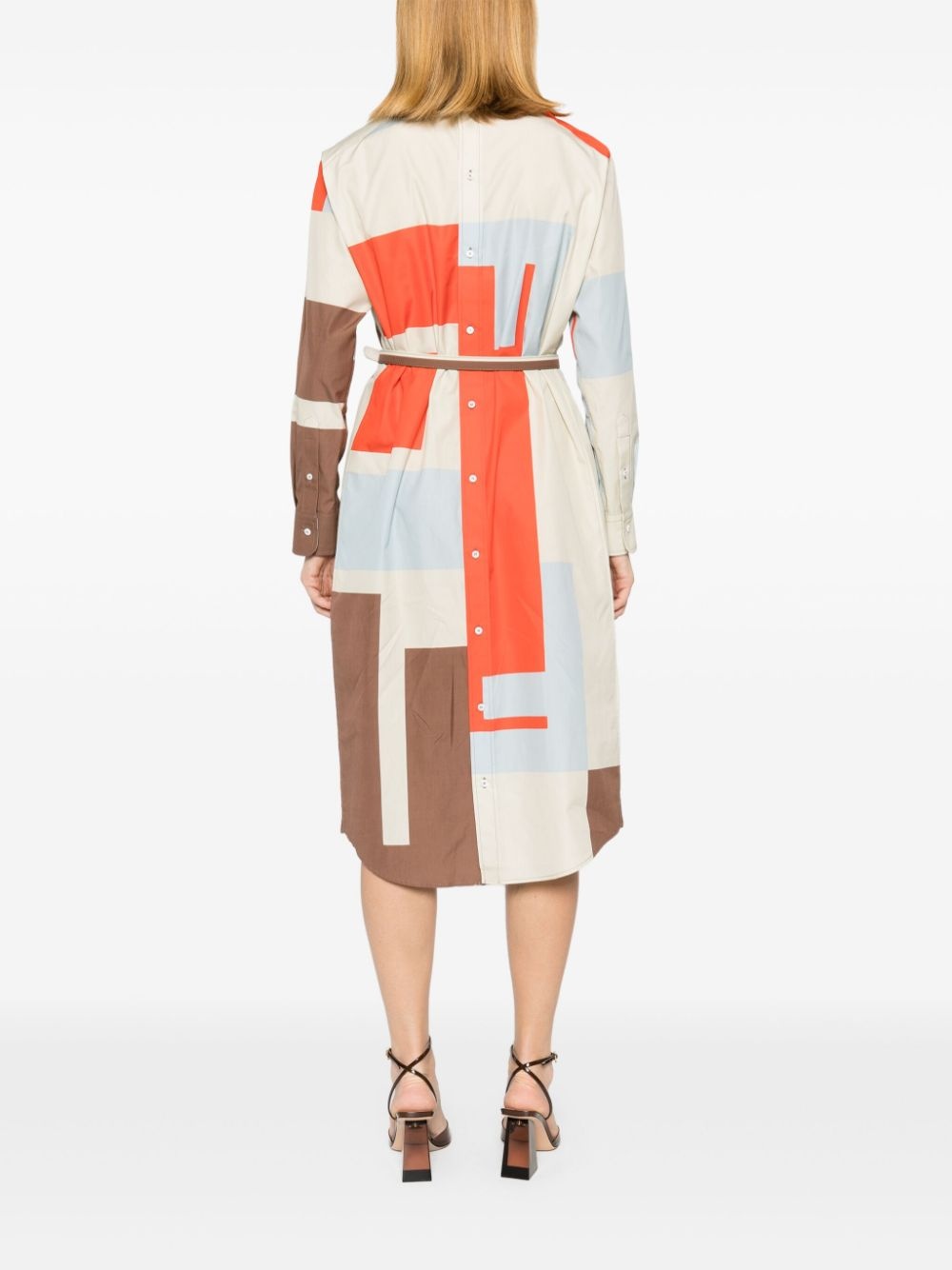 FF Puzzle-print cotton shirt dress - 4