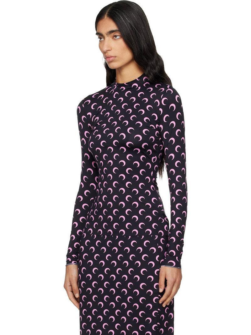 Marine Serre Black Recycled Moon Jersey Second Skin T-shirt outlook