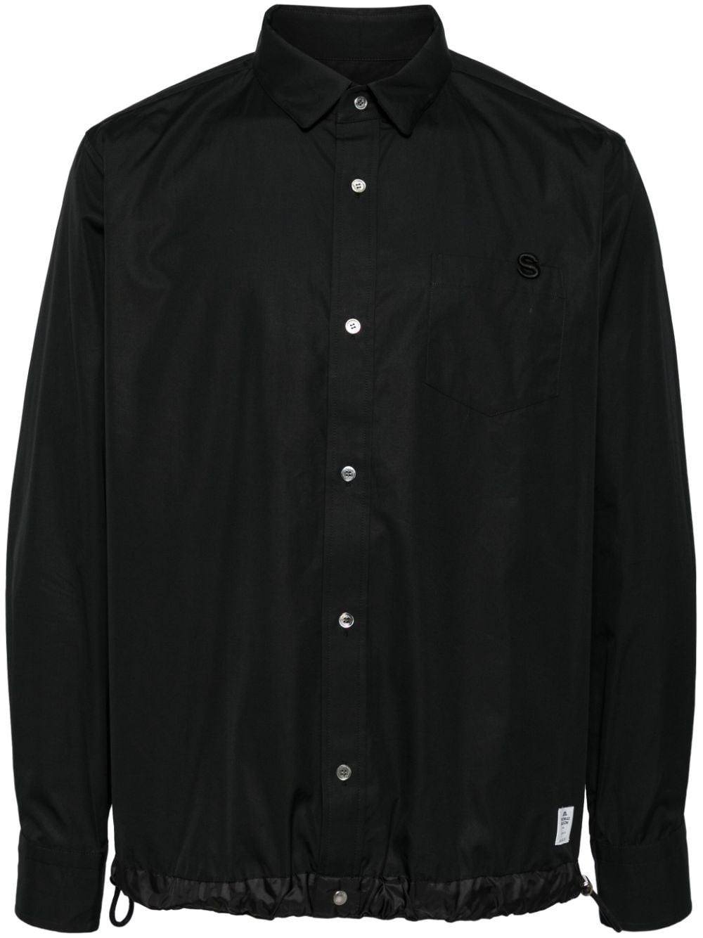 embroidered logo long-sleeved shirt - 1