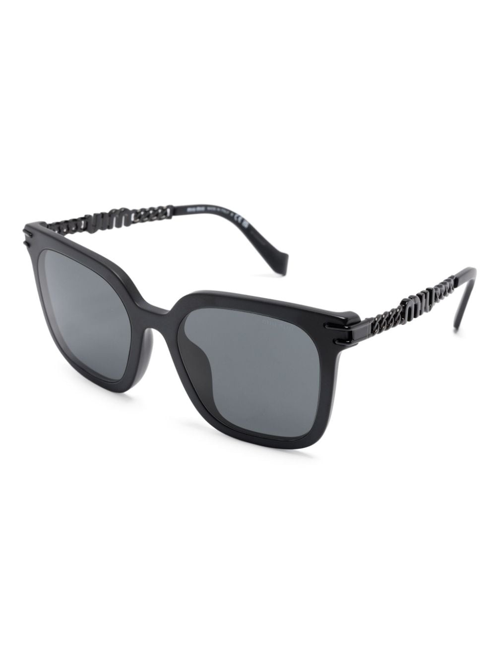 logo-lettering square-frame sunglasses - 2